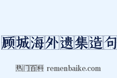 顾城海外遗集造句是什么意思的图片